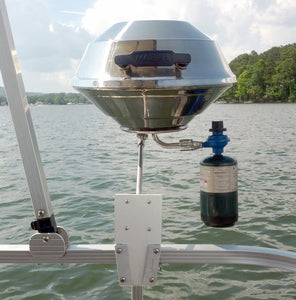 Gas Grill on a Pontoon Boat using the V-Lock Square Rail Kit