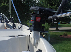 Electric Down Riggers on a Ski Boat